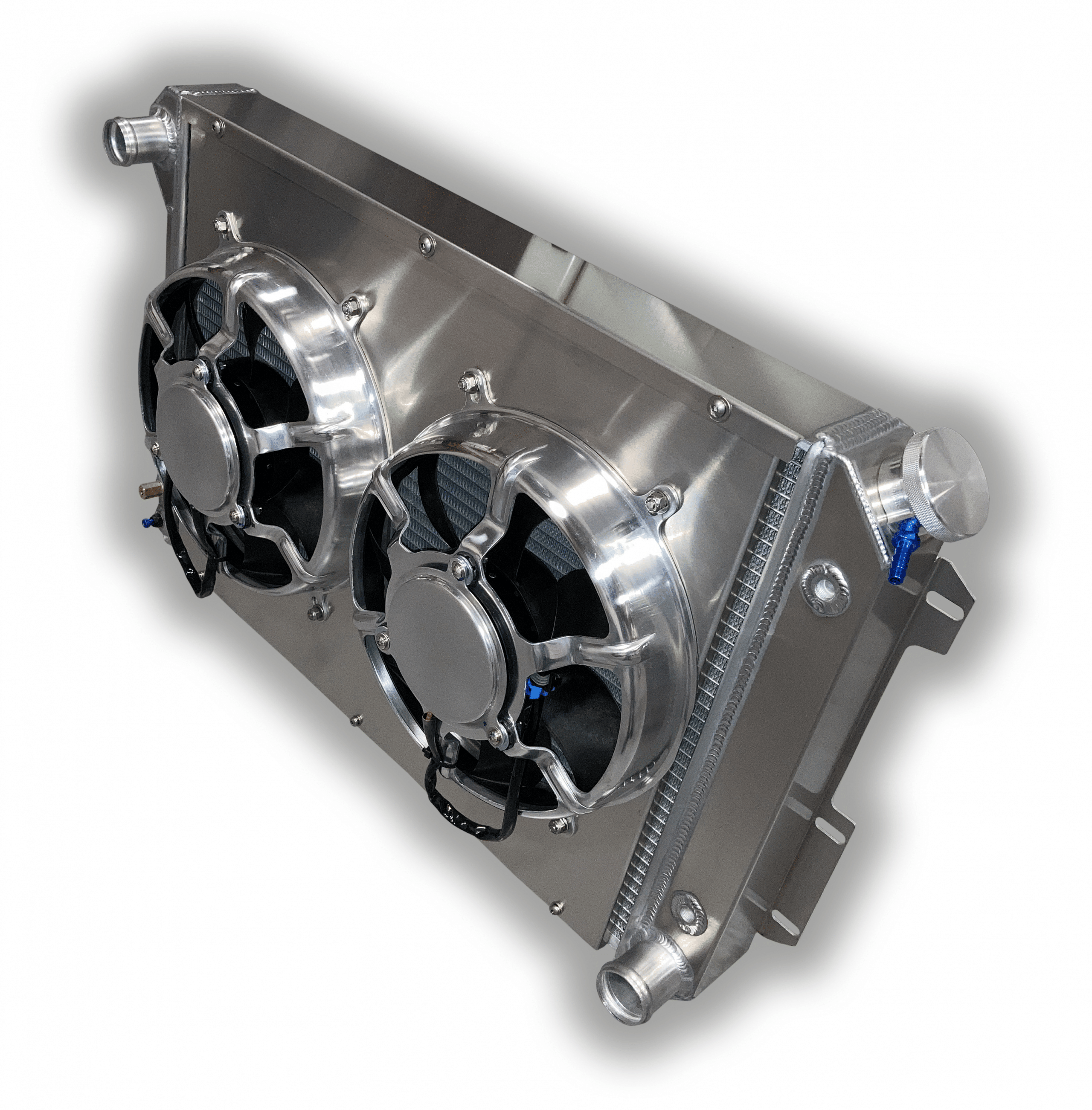 1967 -1969 Firebird Aluminum Radiator With Dual Fans And Aluminum Shroud High Horsepower 1-1/4″ TUBES