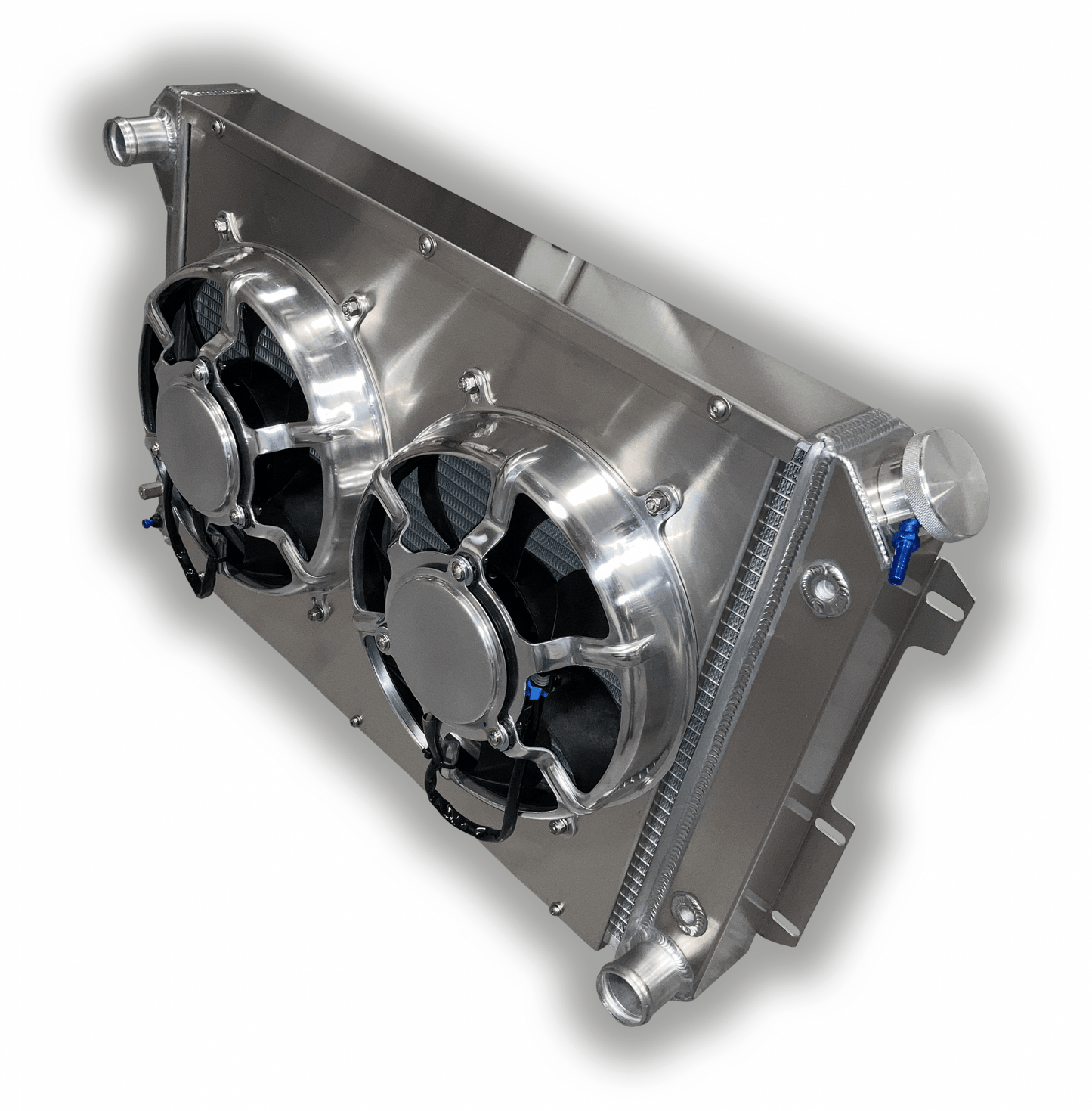 1967 -1969 Firebird Aluminum Radiator With Dual Fans And Aluminum Shroud High Horsepower 1-1/4″ TUBES