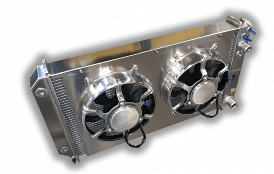 1973 – 1987 Chevy Truck Aluminum LSX Conversion Radiator With Dual Fans And Aluminum Shroud