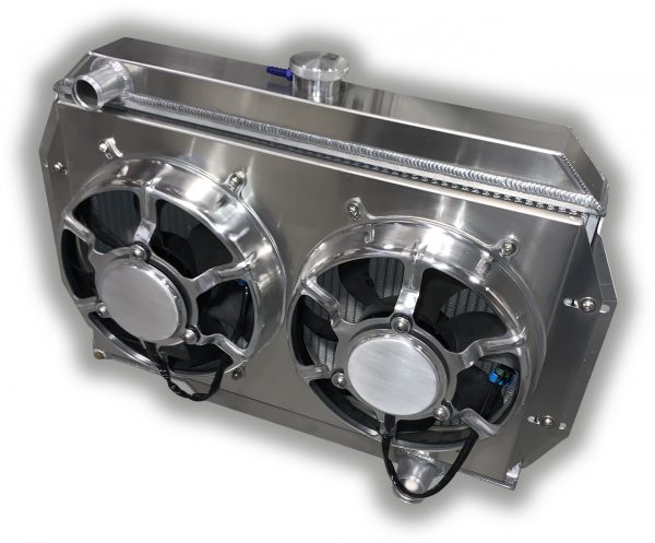 1973 – 1986 Jeep CJ Chevy SBC Swap Radiator – Dual HPX Fans