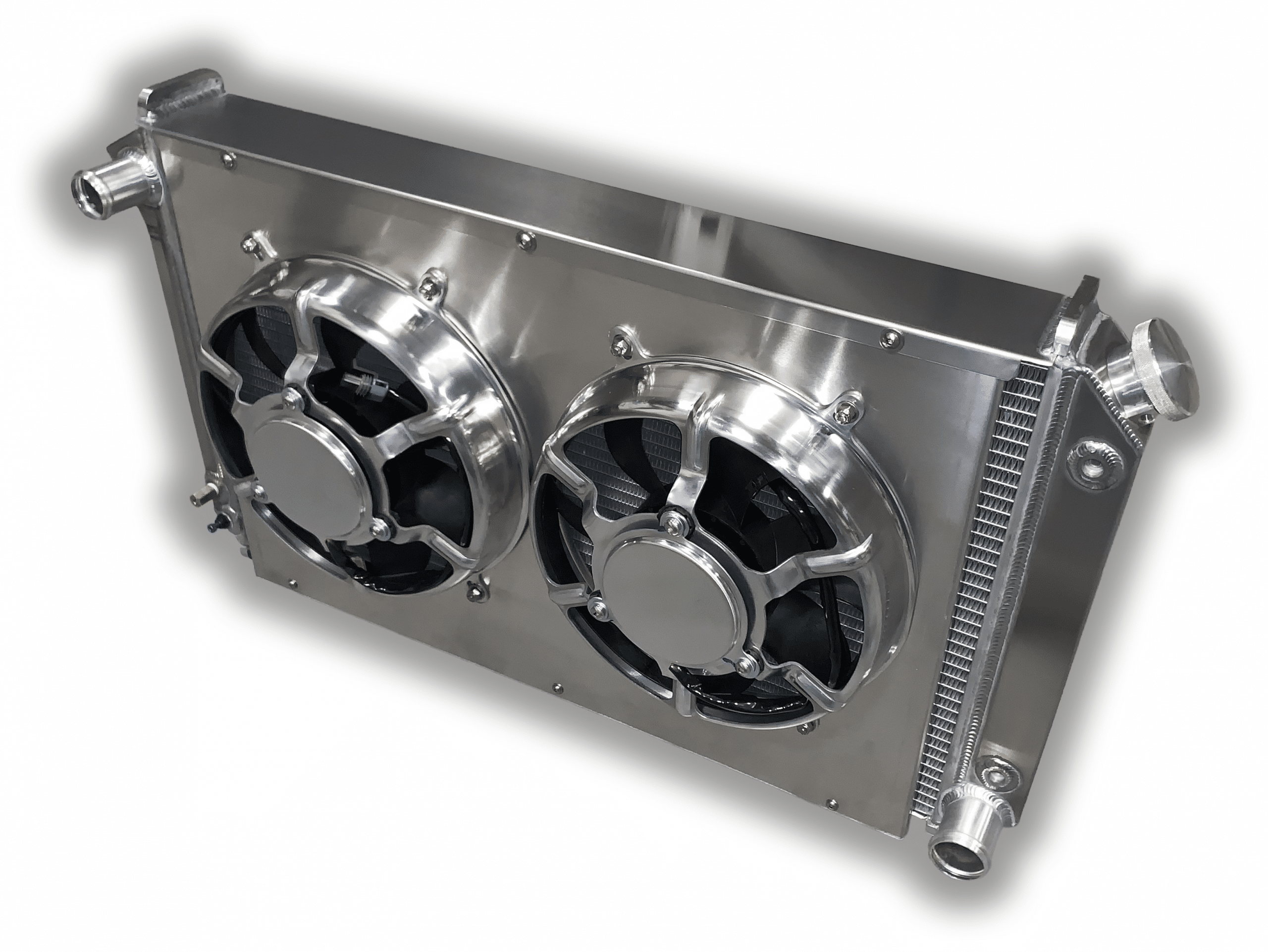 Rear Wing Radiator 1970 – 1981 Firebird Trans AM Dual Aluminum Radiator With Dual HP Fans ...