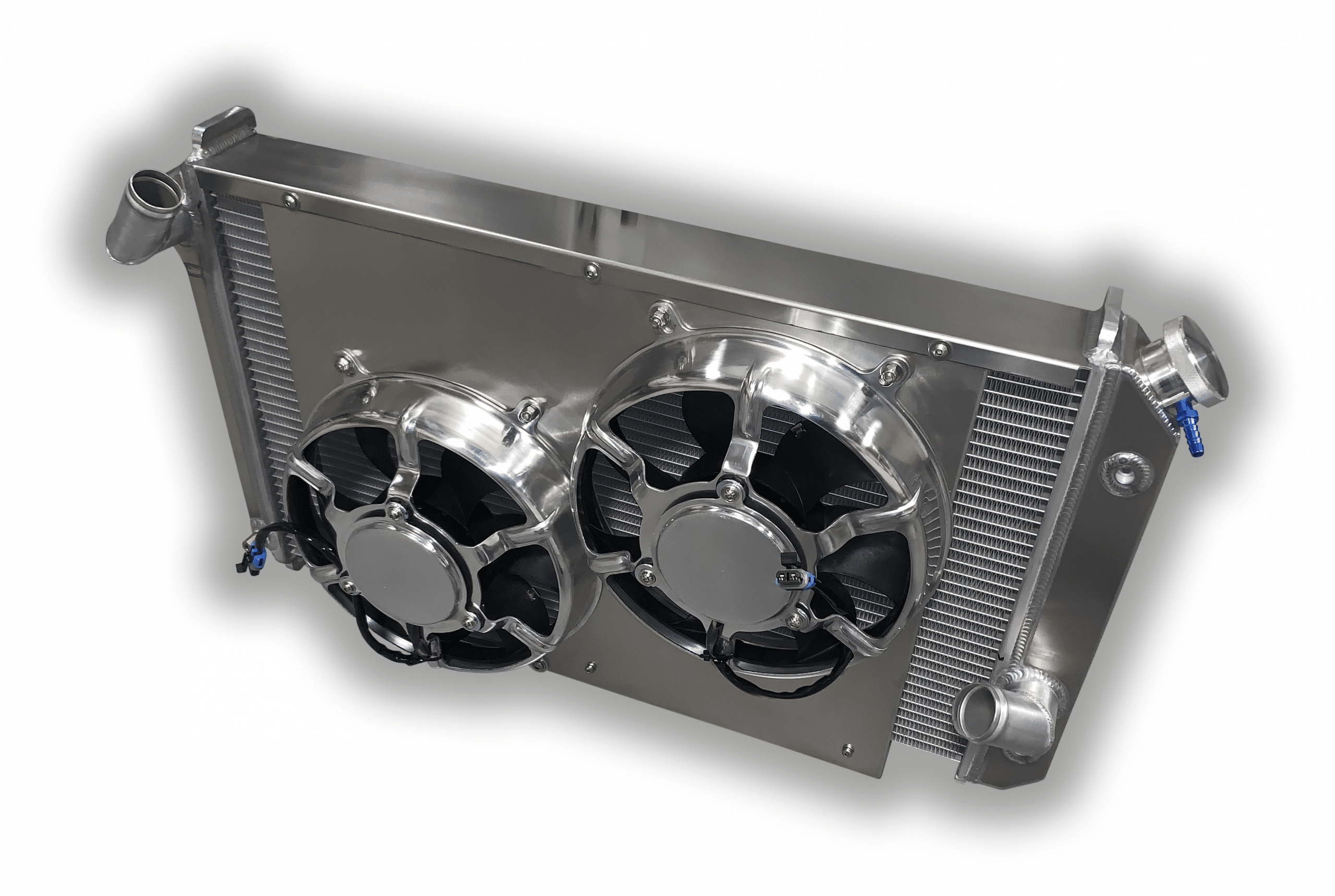 Corvette 1973 – 1976 Aluminum Radiator – Dual HPX Fans – Entropy Radiator