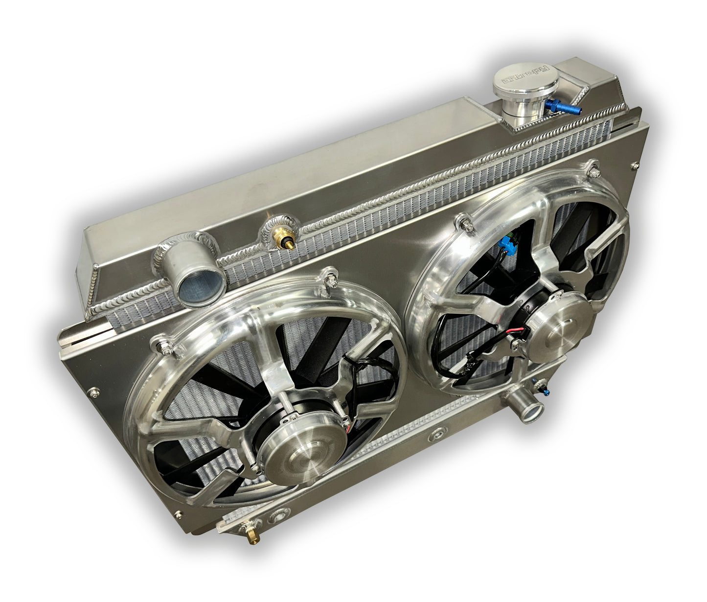 1963 – 1966 Chevy Pickup Aluminum Radiator SBC Big Block Chevy – HIGH Horsepower – Dual 13" HPX Fans