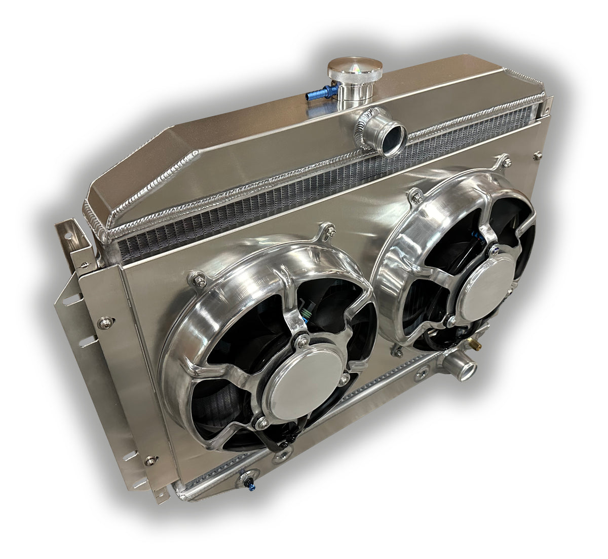 1961 - 1964 Ford F100 Aluminum Radiator - Dual HPX Fans And Aluminum S ...