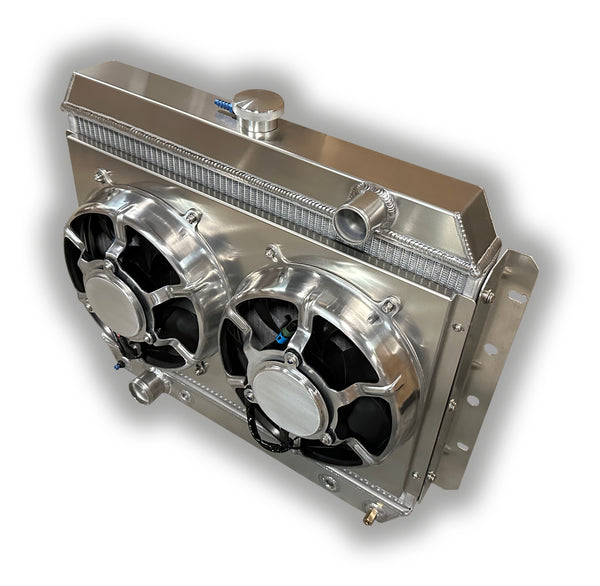 1966 - 1979 Ford Truck F100 F150+ Aluminum Radiator - Dual HPX Fans ...
