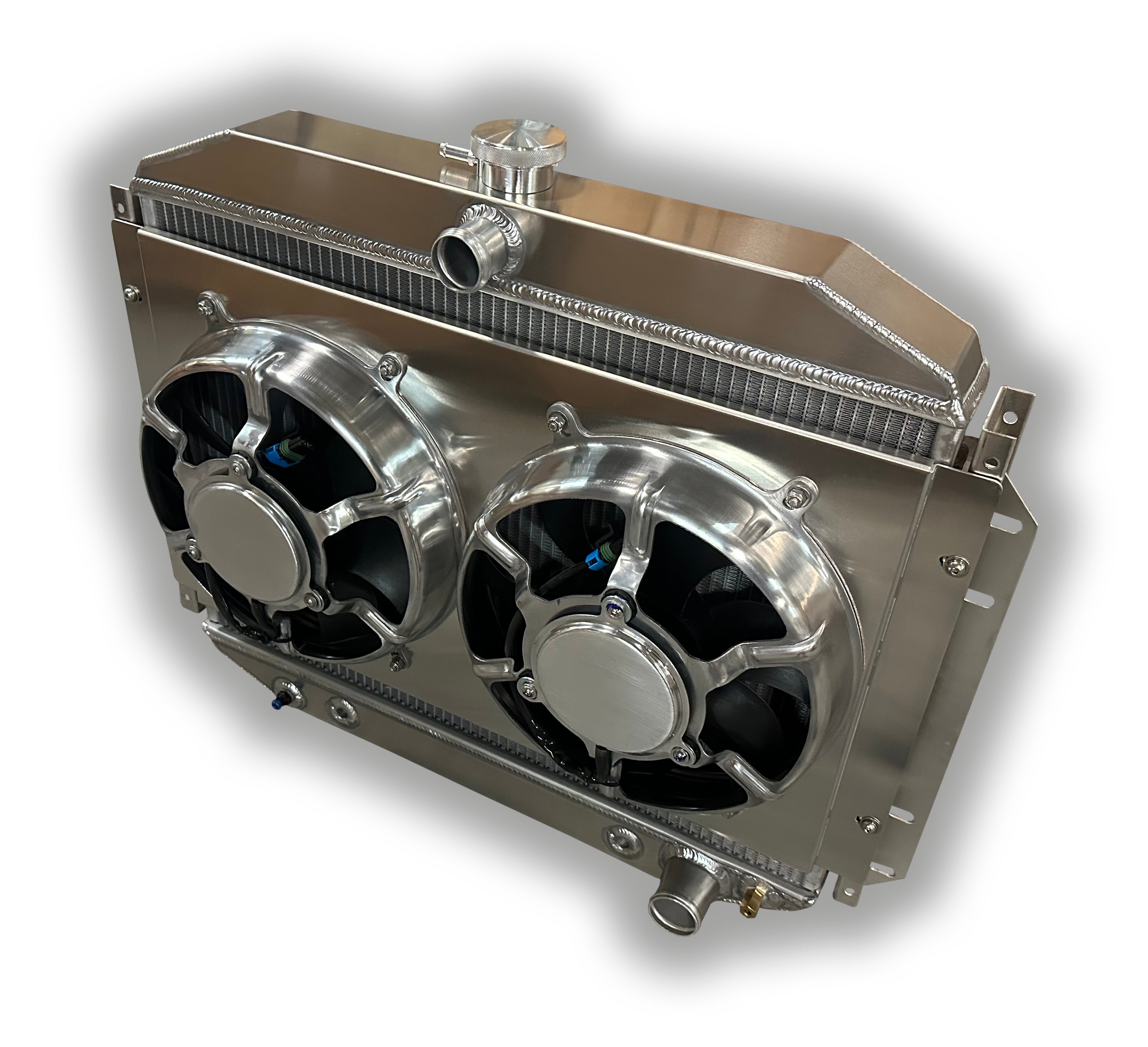 Entropy Radiator Fitment 1953 - 1956 Ford F100 Aluminum Radiator - Dual HPX Fans And Aluminum S ...